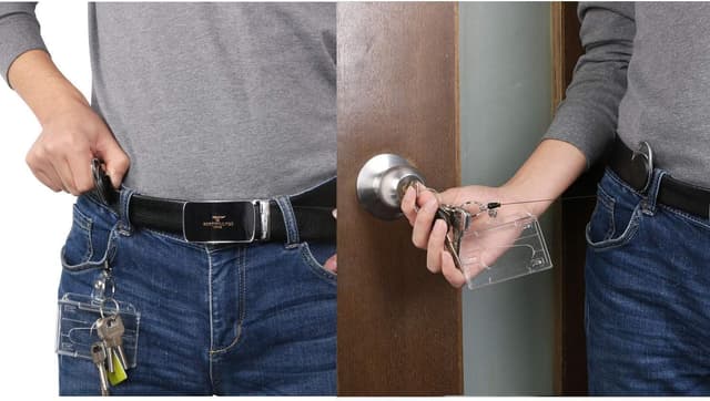 Detalle de Vicloon Porte Badge rétractable – lot de 3 porte-cartes transparent + porte-clés