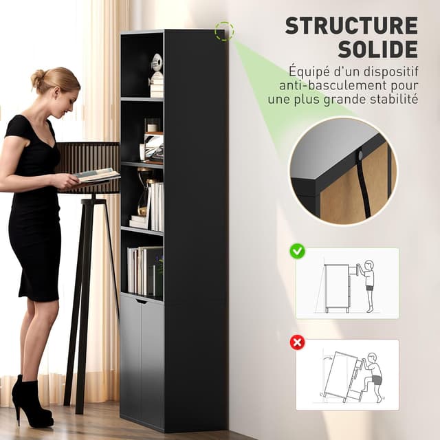 Thumbnail 4 de HOMCOM Bibliothèque à 6 Niveaux 59 x 29 x 180 cm