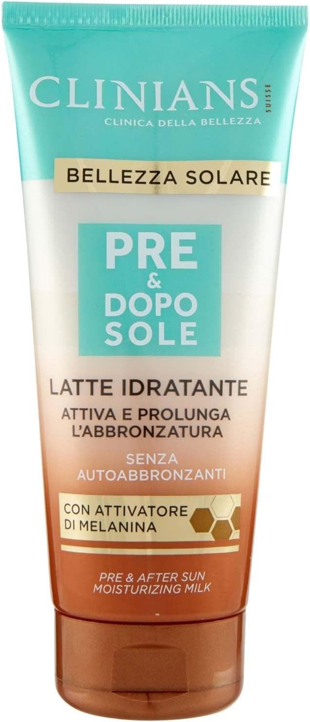 Detalle de Clinians Latte Idratante Pre & Post Sole con Attivatore di Melatonina, 200 mL