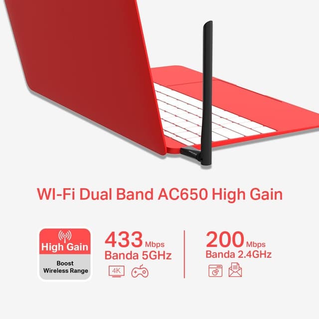 Detalle 2 de Mercusys TP-Link MU6H adattatore Wi‑Fi AC650 dual‑band 433/200 Mbps