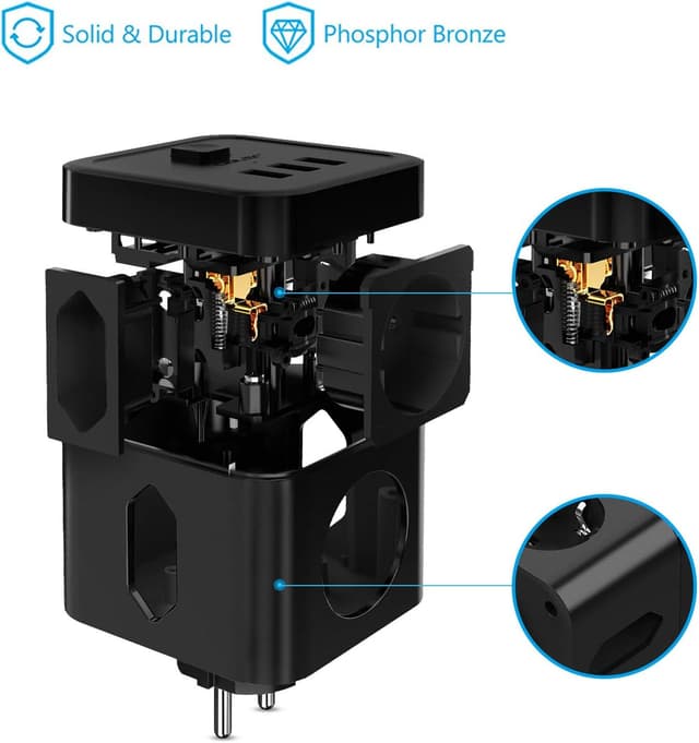 Thumbnail 3 de JSVER Multipresa Cubo con 3 USB 350 J
