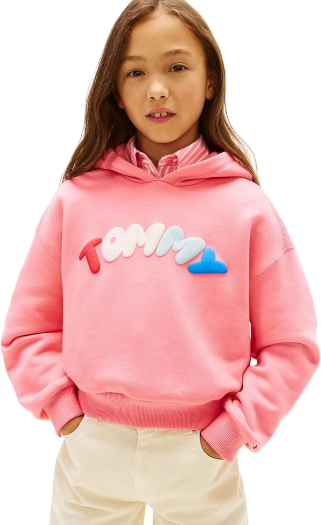 Detalle 2 de Sweat à capuche fille Tommy Hilfiger Tommy Puff Print Hoodie KG0KG09241 (lot de 1)