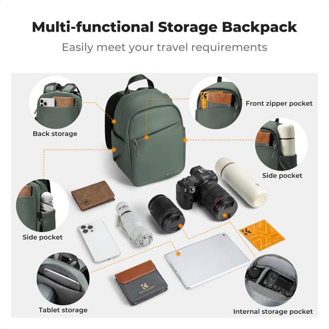 Detalle de K&F CONCEPT Täglicher Kamerarucksack 20x13,5x29 cm