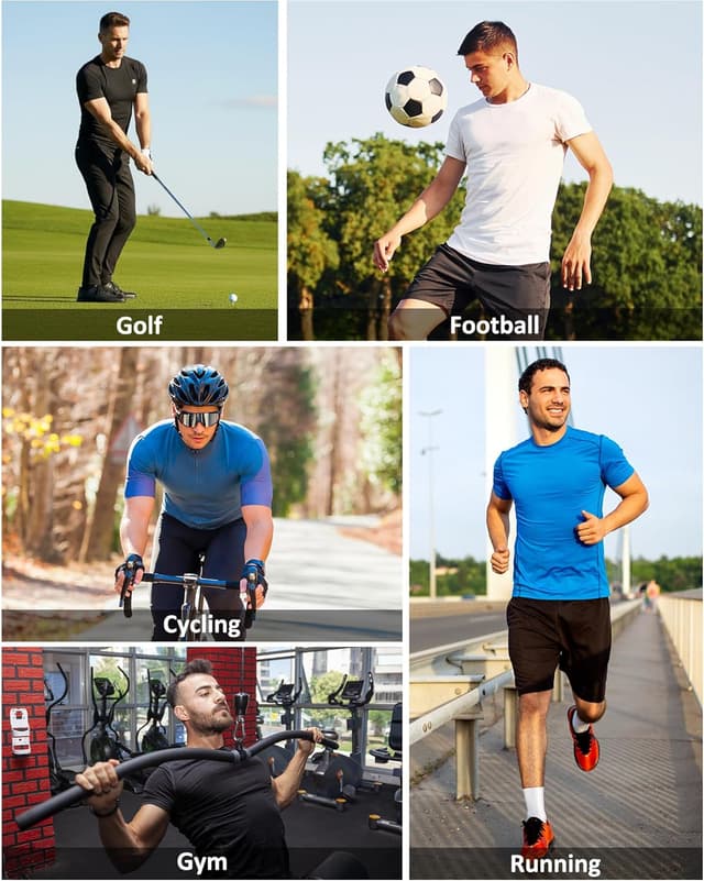 Detalle 2 de Runhit Men’s Compression Short Sleeve Shirt (1/3 Pack) Quick-Dry Base Layer