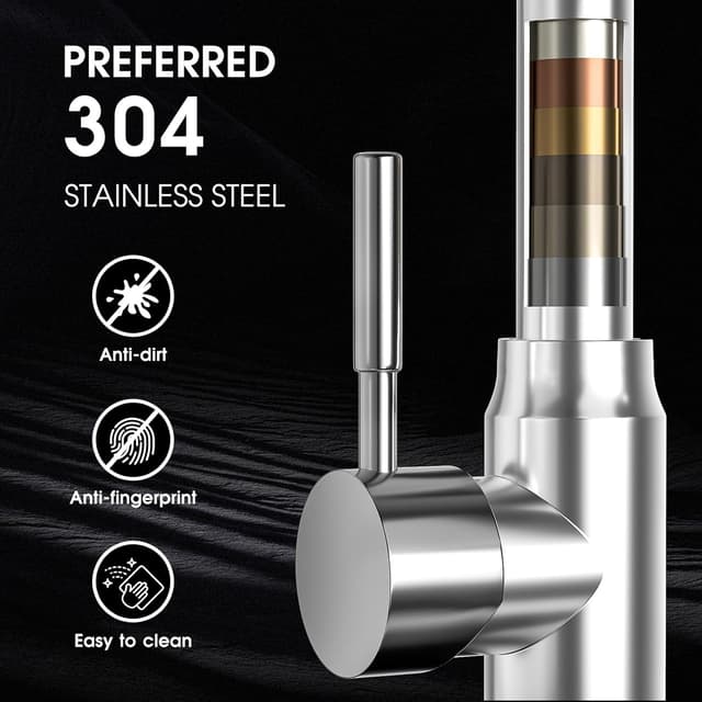 Detalle 2 de UHOUSEST Grifo Cocina 360° Inox SUS304