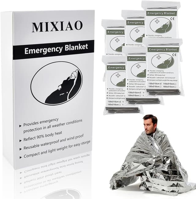 Detalle de MIXIAO thermal survival blanket 51 x 83 in