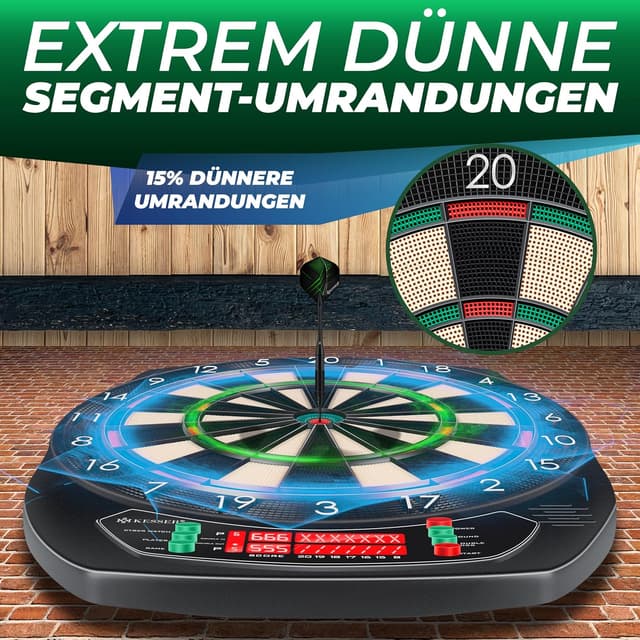 Thumbnail 6 de KESSER Elektronische Dartscheibe Profi Set – E Dartboard mit 15 Pfeilen, LED-Anzeige & Komplett-Zubehör