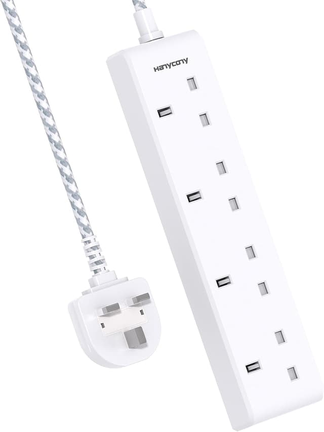 Detalle de HANYCONY 4 Way Extension Lead 1M with Braided Cable