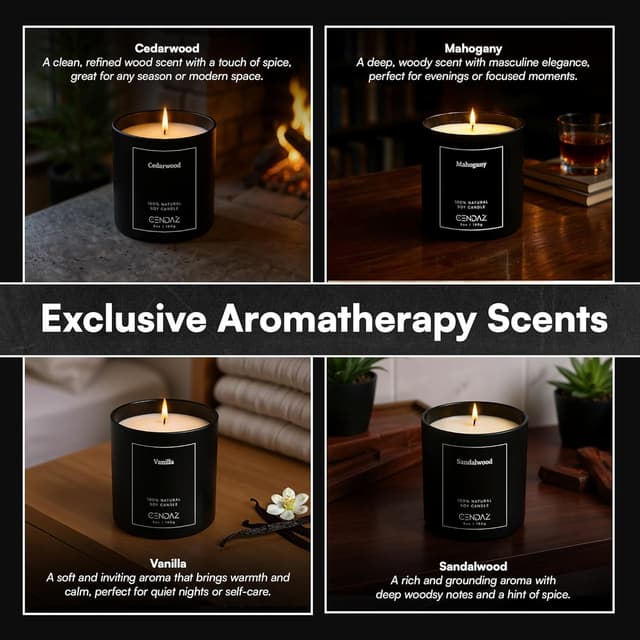 Thumbnail 3 de Mens Candle Set 4 Pack 120h Burn ⌛