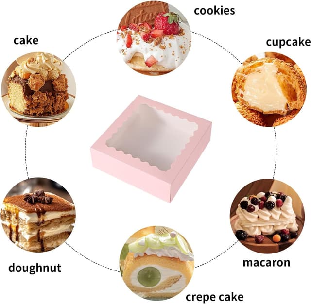 Detalle 2 de PFAMKEER 6x6x2.5 Inch Cake Box (60 pcs) 🎂