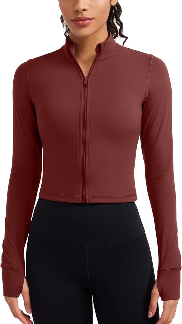 Thumbnail 6 de CRZ YOGA Women’s Butterluxe Full Zip Cropped Jacket with Thumb Holes