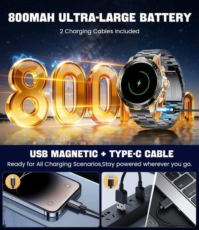 Thumbnail 5 de LIGE Smart Watch for Men IP68, Heart Monitor