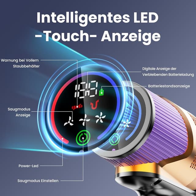 Thumbnail 6 de Linkifly A12 Akku-Staubsauger mit Wischfunktion und faltbarem Design (kabellos, 8-in-1, 48 kPa)