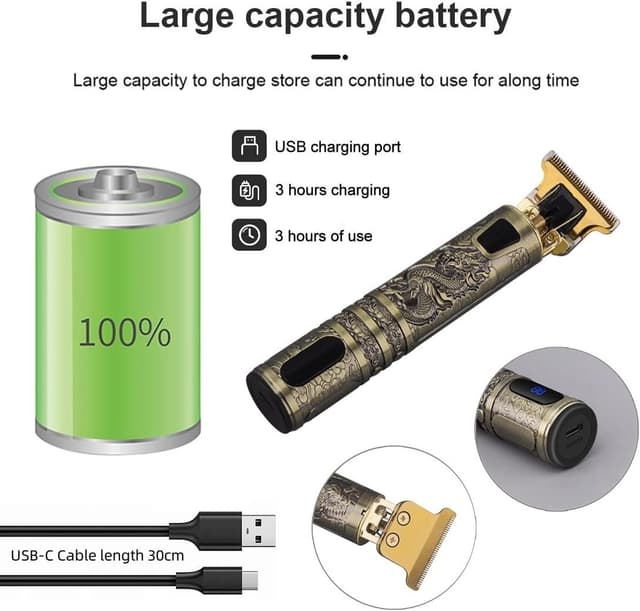 Detalle 1 de Beard Trimmer Hair Clippers Men 7000RPM