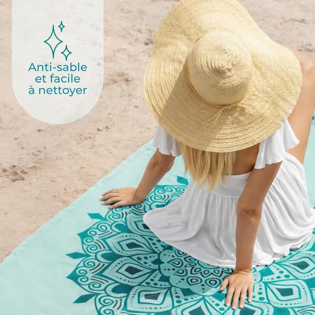 Detalle de ZENACROSS serviette de plage XXL microfibre 90x180