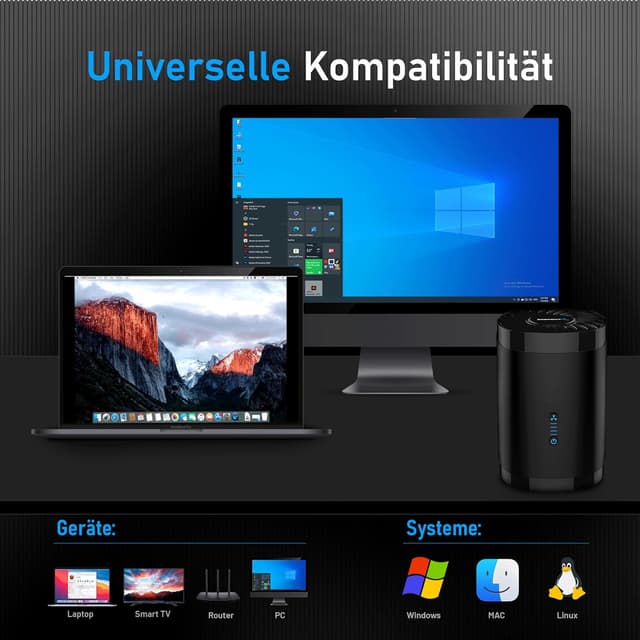 Detalle 2 de SABRENT DS-4SSD 4-Bay Dockingstation für 2,5-Zoll SATA HDD/SSD (USB A, bis 5 Gbps, mit Lüfter)