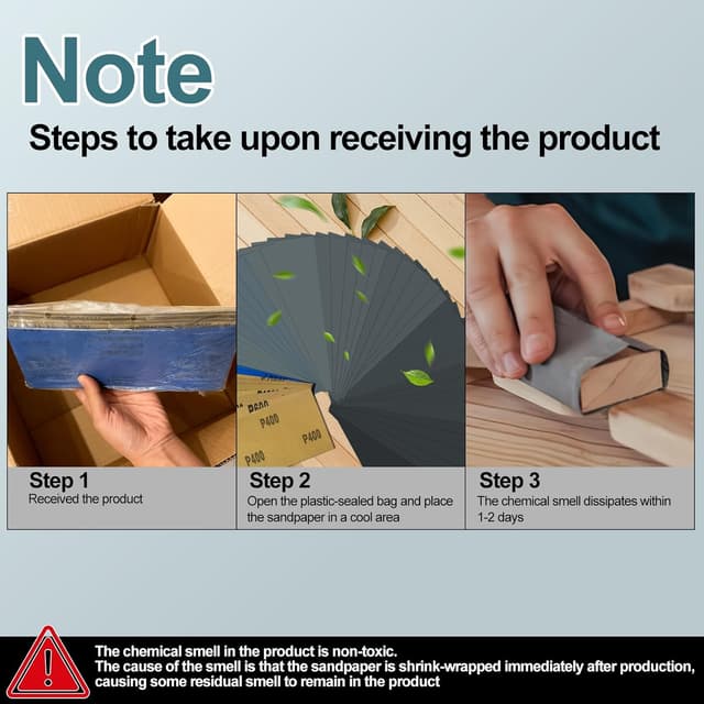 Detalle 2 de Schleifpapier Set Nass Trocken 72 Blätter