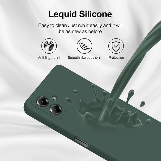 Detalle de GiiYoon Liquid-Silicone-Case für Motorola Moto G14 (grün) – weiche Hülle mit Rundumschutz