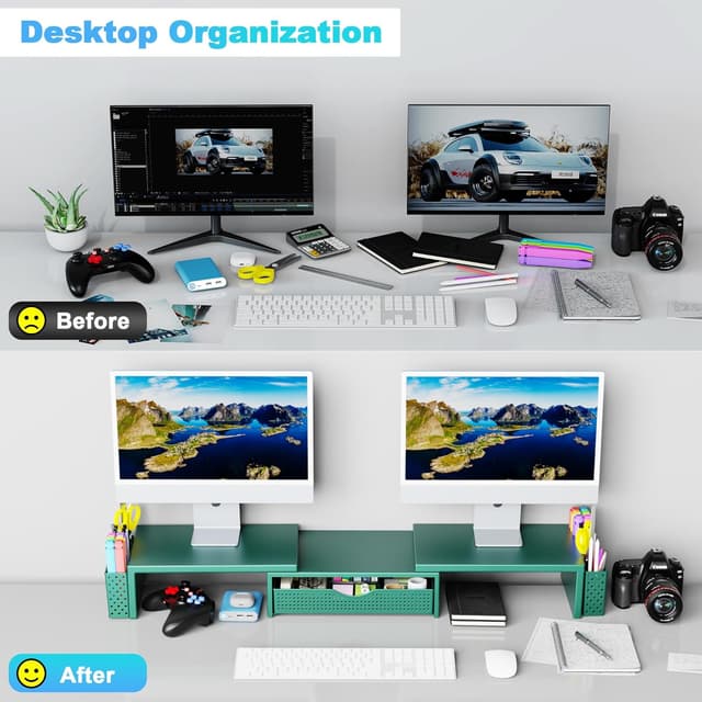 Detalle de Spacrea Metal Desk Organizer with Drawer 1