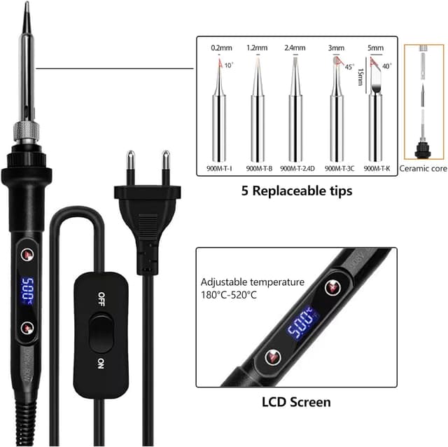 Detalle 2 de Soldador de estaño 80W Kit 13 en 1
