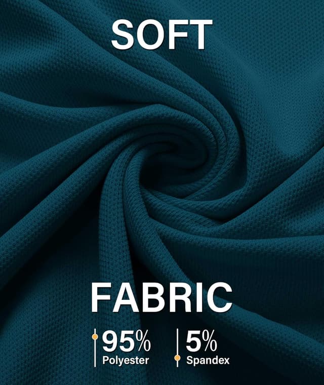 Detalle 2 de ZITY 5-Pack Men’s Short-Sleeve Performance Polo Shirts (Moisture-Wicking, Stretch) for Golf & Tennis