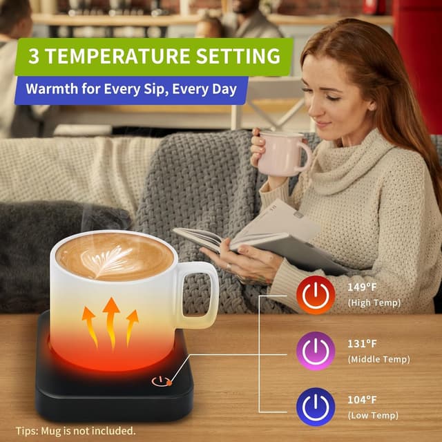 Detalle 2 de VOBAGA Coffee Mug Warmer with 3-Temp ⚡