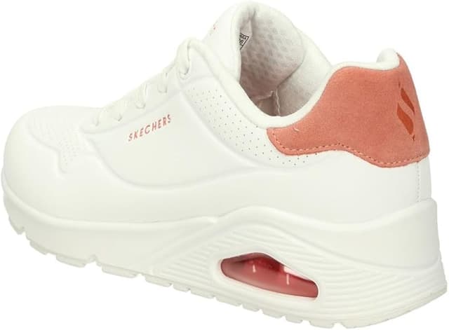 Detalle 2 de Skechers Uno, Zapatillas Mujer Blancas con Detalle Mint 🌟