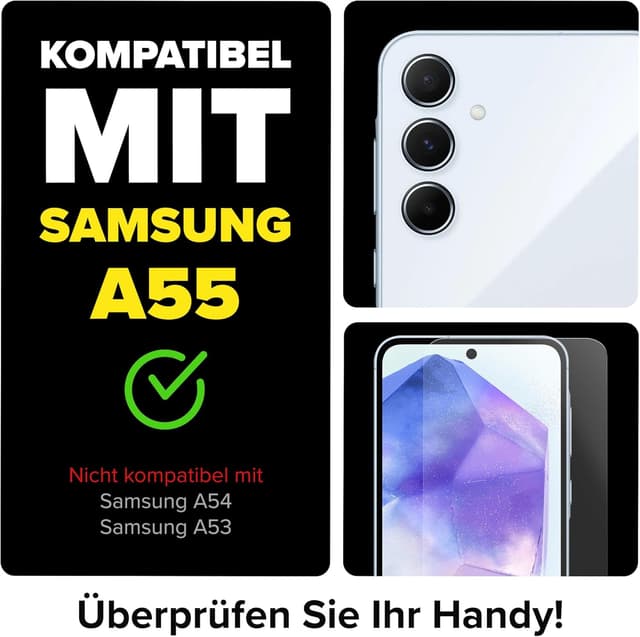 Thumbnail 2 de FlexiSchutz® Schutzglas für Samsung Galaxy A55 5G – Display-Schutzfolie aus Glas mit Installationshilfe (2 Stück)