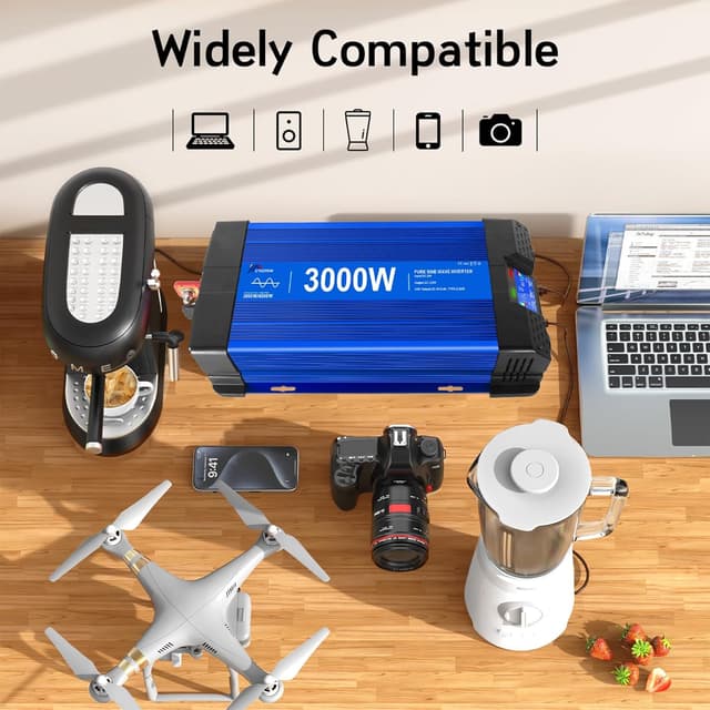 Detalle 2 de Inverter 3000W/6000W 24V a onda sinusoidale pura per camper ⚡