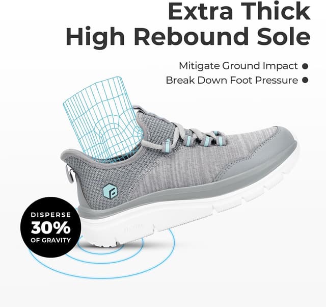 Thumbnail 6 de FitVille Scarpe da Camminata Donna Pianta Larga Extra Wide: sneakers comode ammortizzate slip-on