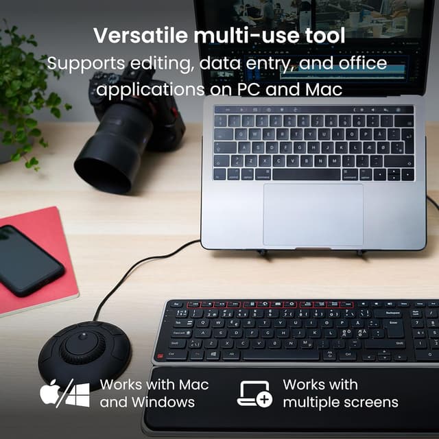 Detalle de Contour Multimedia Controller Xpress - Black: controller multimediale con jog e tastiera/mouse integrati