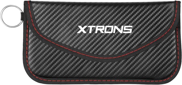 Detalle de XTRONS Faraday Pouch for Car Keys & Phone (RFID Signal Blocking) with Sturdy Hook, Black