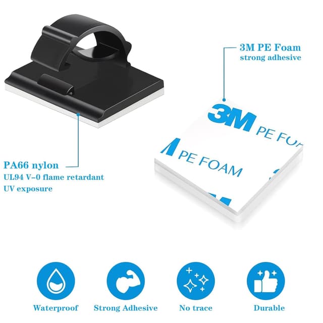 Thumbnail 2 de SZFUDIGO selbstklebende Kabelhalter 50er Pack đ