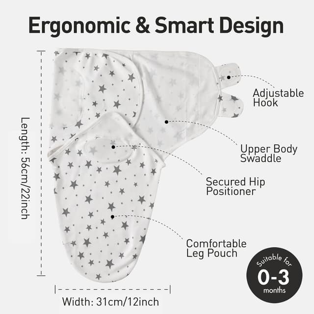 Thumbnail 5 de GLLQUEN BABY Swaddle Wraps 0–3 months