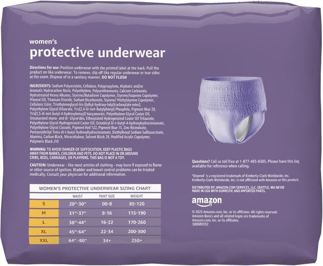 Thumbnail 1 de Amazon Basics Incontinence Underwear Large 54 Count 🩲