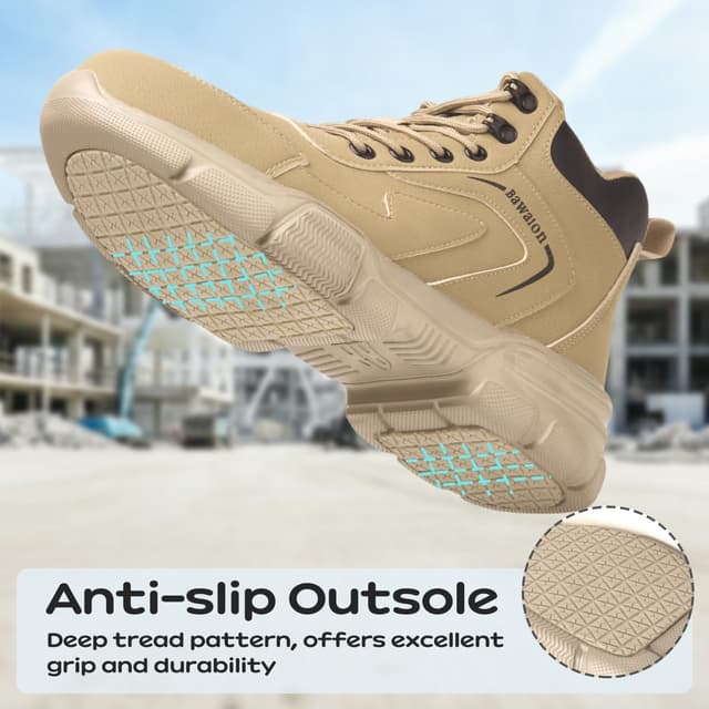 Detalle 2 de Bawalon Safety Boots steel cap safety work boots (men’s and women’s) – water resistant, non-slip