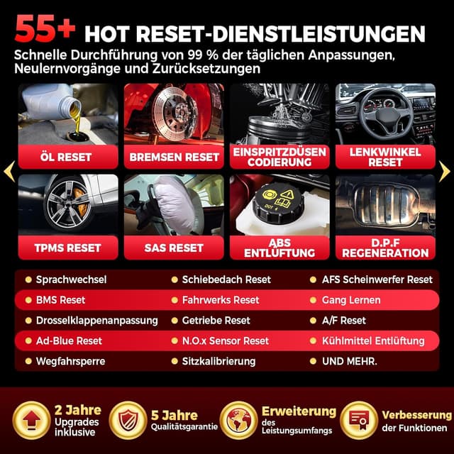 Detalle de LAUNCH X431 V+ PRO 5.0 (LAUNCH X431 V+ 5.0) OBD2 Diagnosegerät mit ECU-Codierung und 55+ Wartungsservices