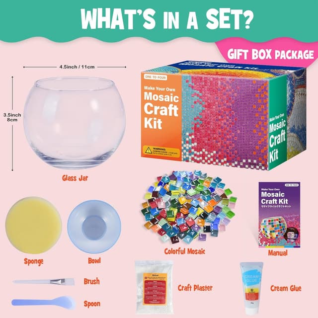 Thumbnail 2 de ONE TO FOUR Glasmosaik Kerzenhalter Kit