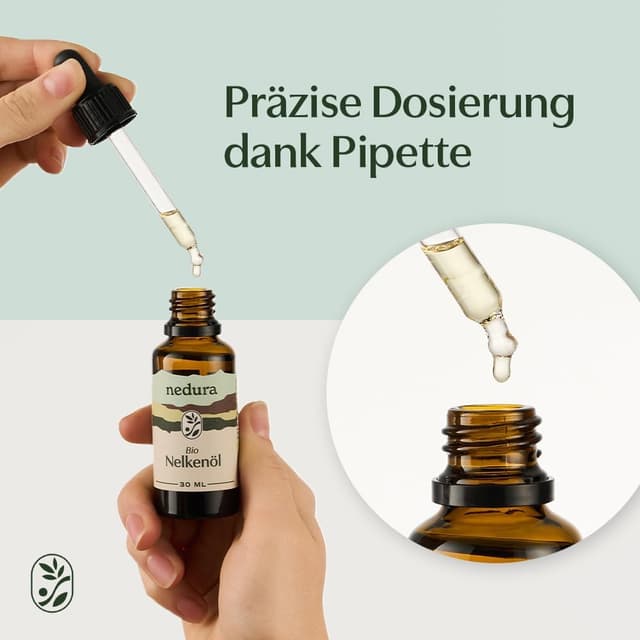 Detalle de nedura® BIO Nelkenöl 30 ml (100% naturreines Nelkenöl, zum Einnehmen)