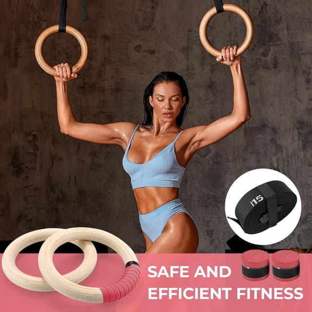 Thumbnail 5 de LIFERUN Gymnastics Rings 28 mm wooden rings 🏋