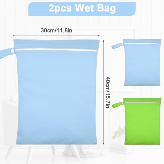 Detalle 2 de AOOSA reusable wet bag 2 pack 30 x 40 cm
