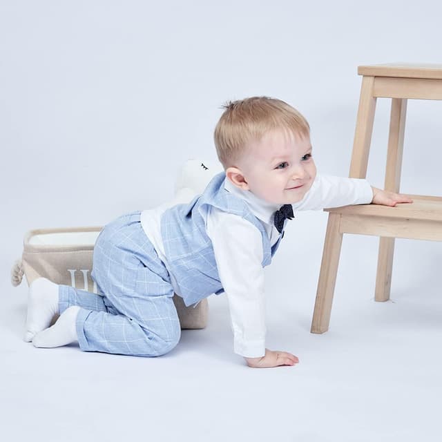 Detalle de Famuka Baby Boys Gentleman Suits kids tuxedo clothing set (shirt + waistcoat + trousers)