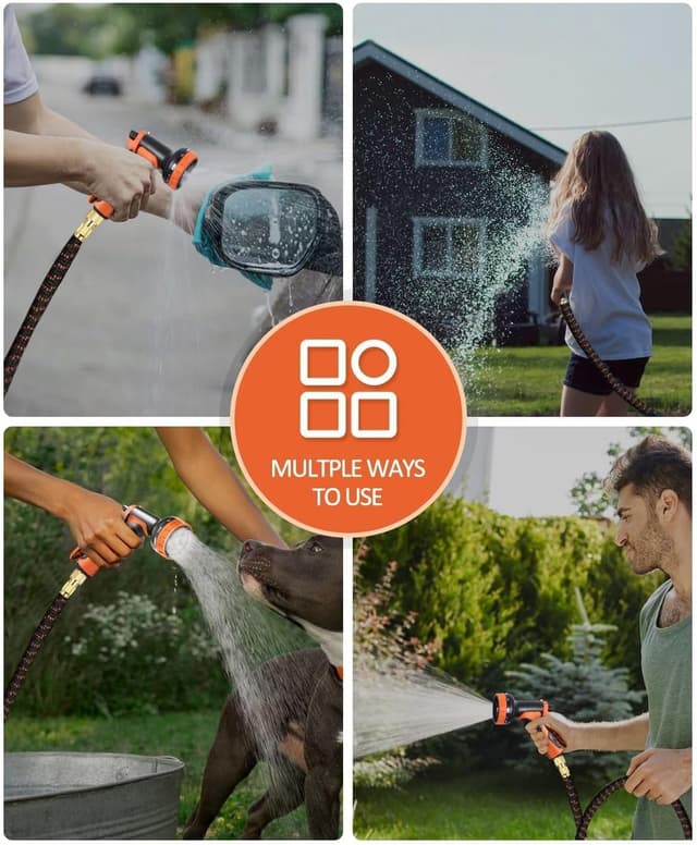 Thumbnail 6 de Expandable 150FT/45M Garden Hose with 10-Pattern Spray Nozzle and No-Kink Triple-Layer Latex Core (3/4", & 1/2",)