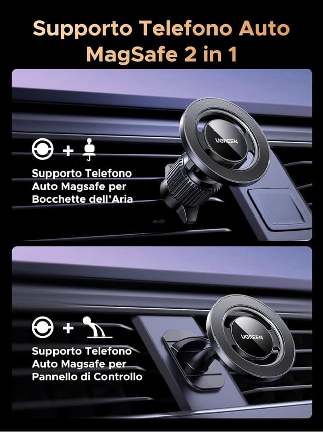 Detalle de UGREEN Supporto Auto MagSafe 2 in 1 20N