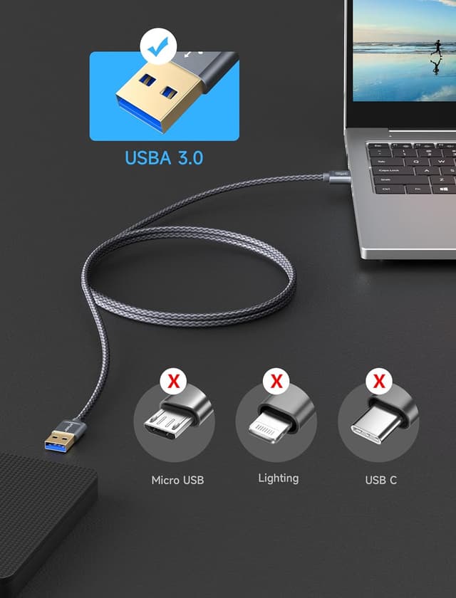 Detalle 2 de JSAUX USB 3.0 A Male to Male cable 5Gbps