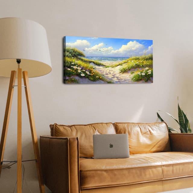 Thumbnail 5 de Beach Wall Art: Wildflowers Landscape 20x40in 🖼