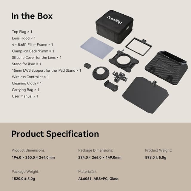 Thumbnail 5 de SMALLRIG 3646 Teleprompter für Tablets 11"