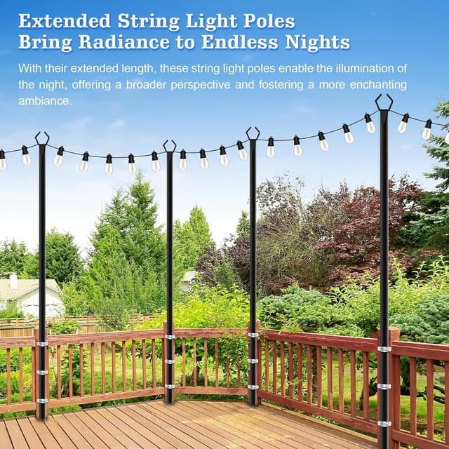 Detalle de HoldOneLight 4 Pack string light poles