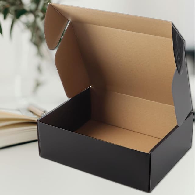 Thumbnail 6 de HORLIMER 20 Pack Black Shipping Boxes 305x229x102mm (12x9x4 inch) – Corrugated Cardboard Mailing Boxes