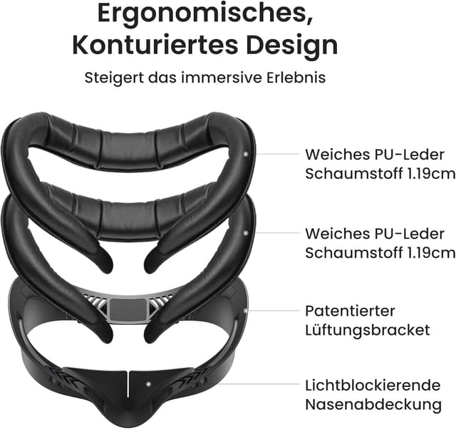 Detalle de KIWI design V4 Face Cover 2 (Face Interface Pad) für Meta Quest 3S – kompatibel, nicht für Quest 3